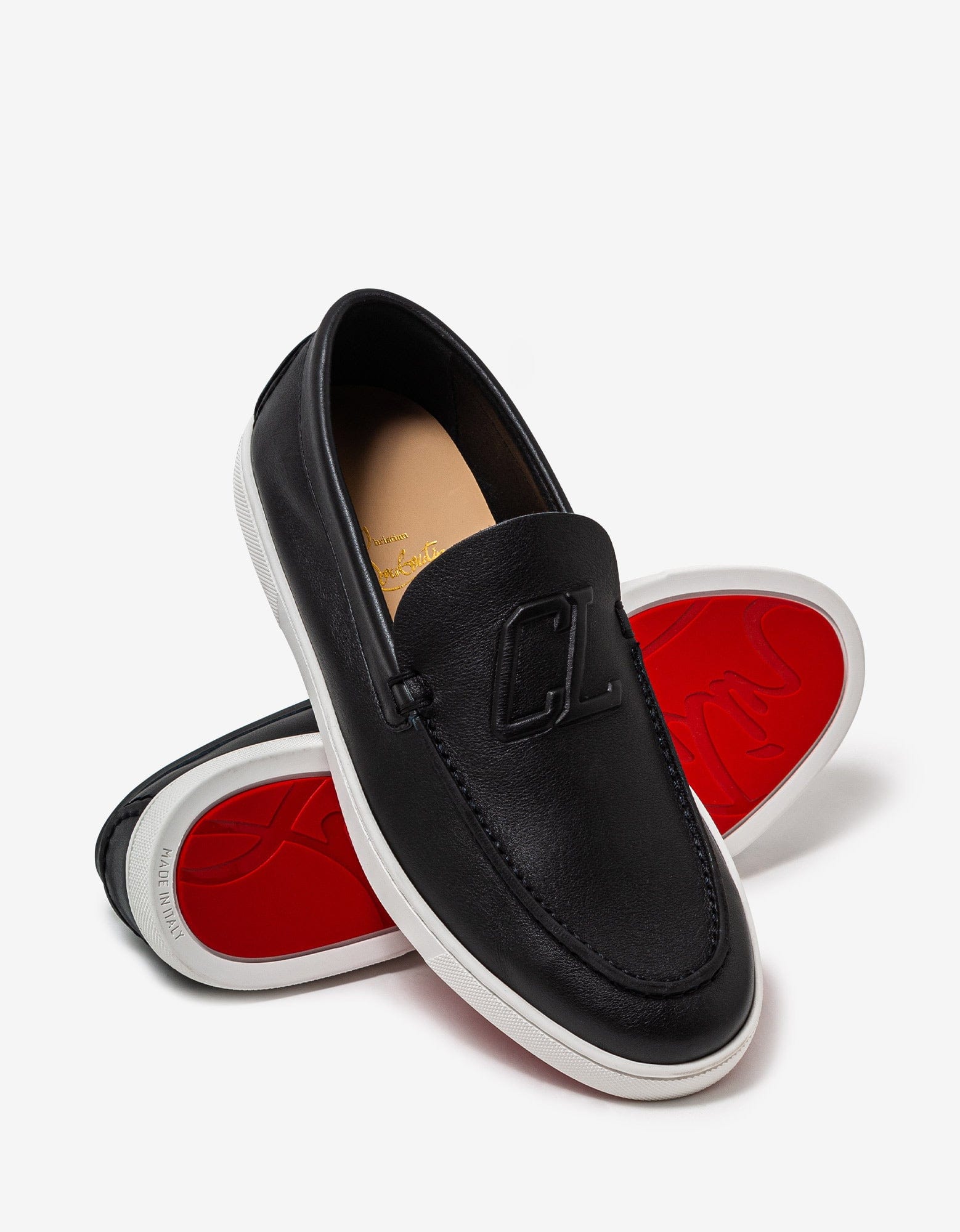 Christian Louboutin Varsiboat Black Leather Boat Shoes – Zoo
