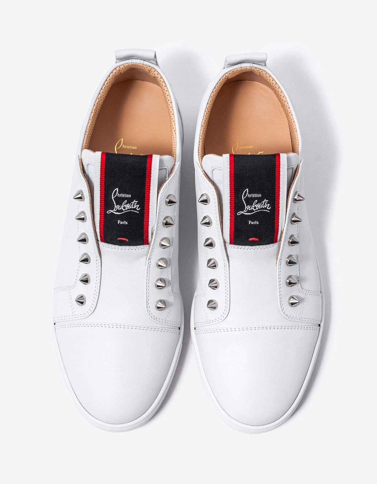 Christian Louboutin F.A.V Fique A Vontade White Leather Trainers