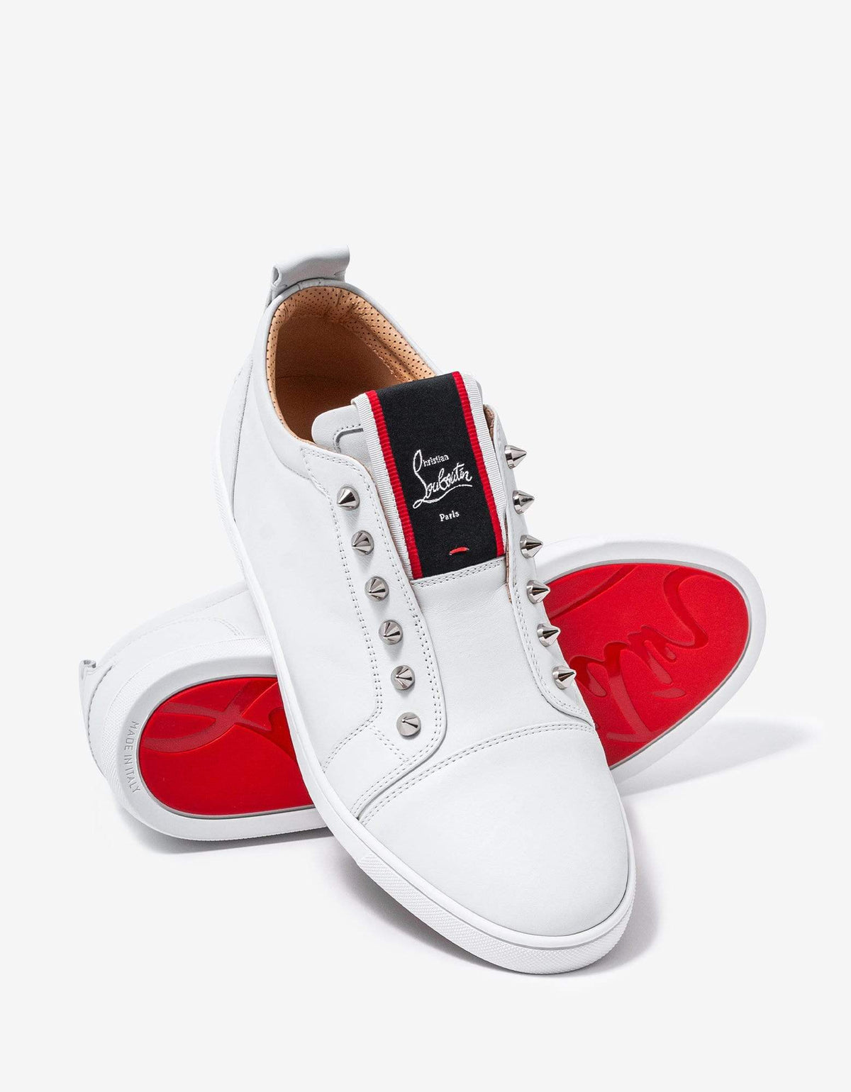 Christian Louboutin F.A.V Fique A Vontade White Leather Trainers -