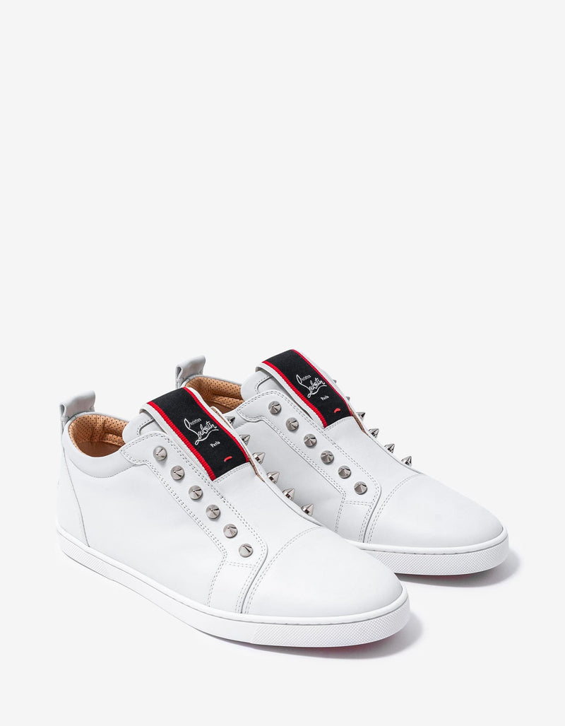 Christian Louboutin F.A.V Fique A Vontade White Leather Trainers -
