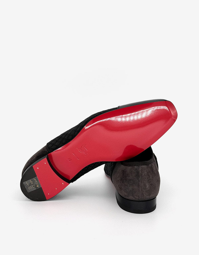 Christian Louboutin Greggo Flat Jacquard Black Shoes 41 Black
