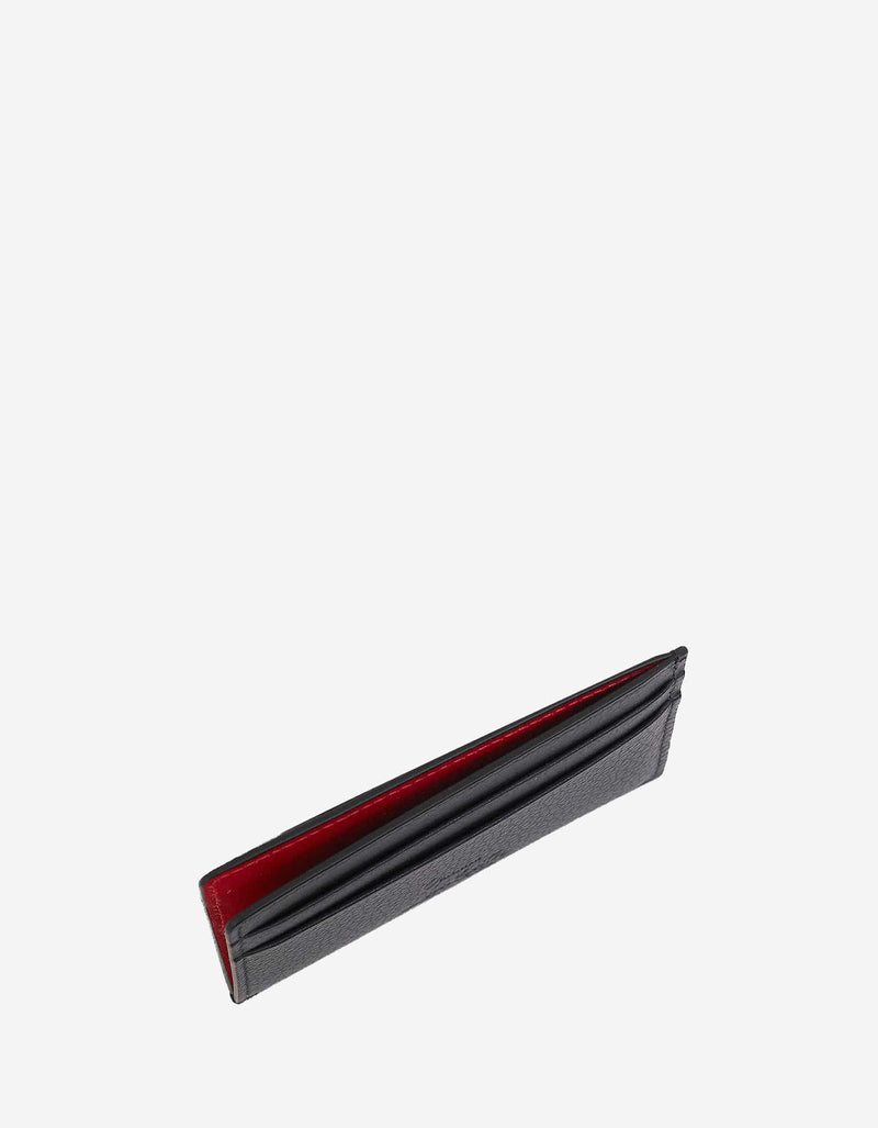 Christian Louboutin Kios Marine Blue Grain Leather Spikes Card Holder