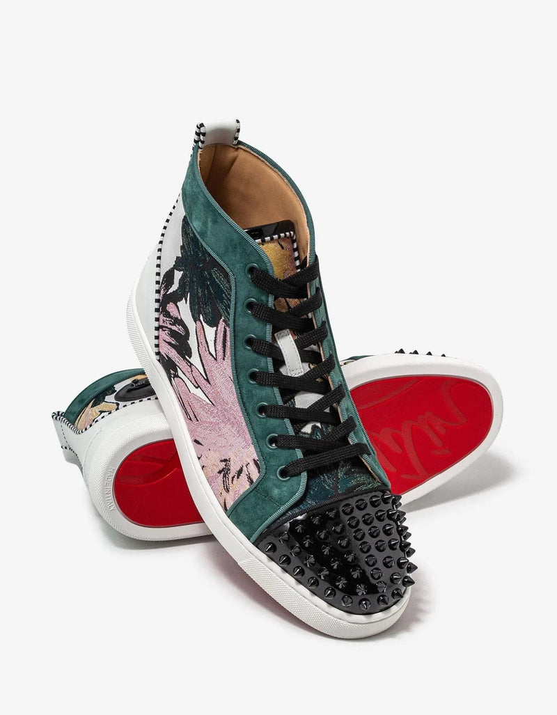 Christian Louboutin Lou Spikes Orlato Hanabi Floral Print High Top