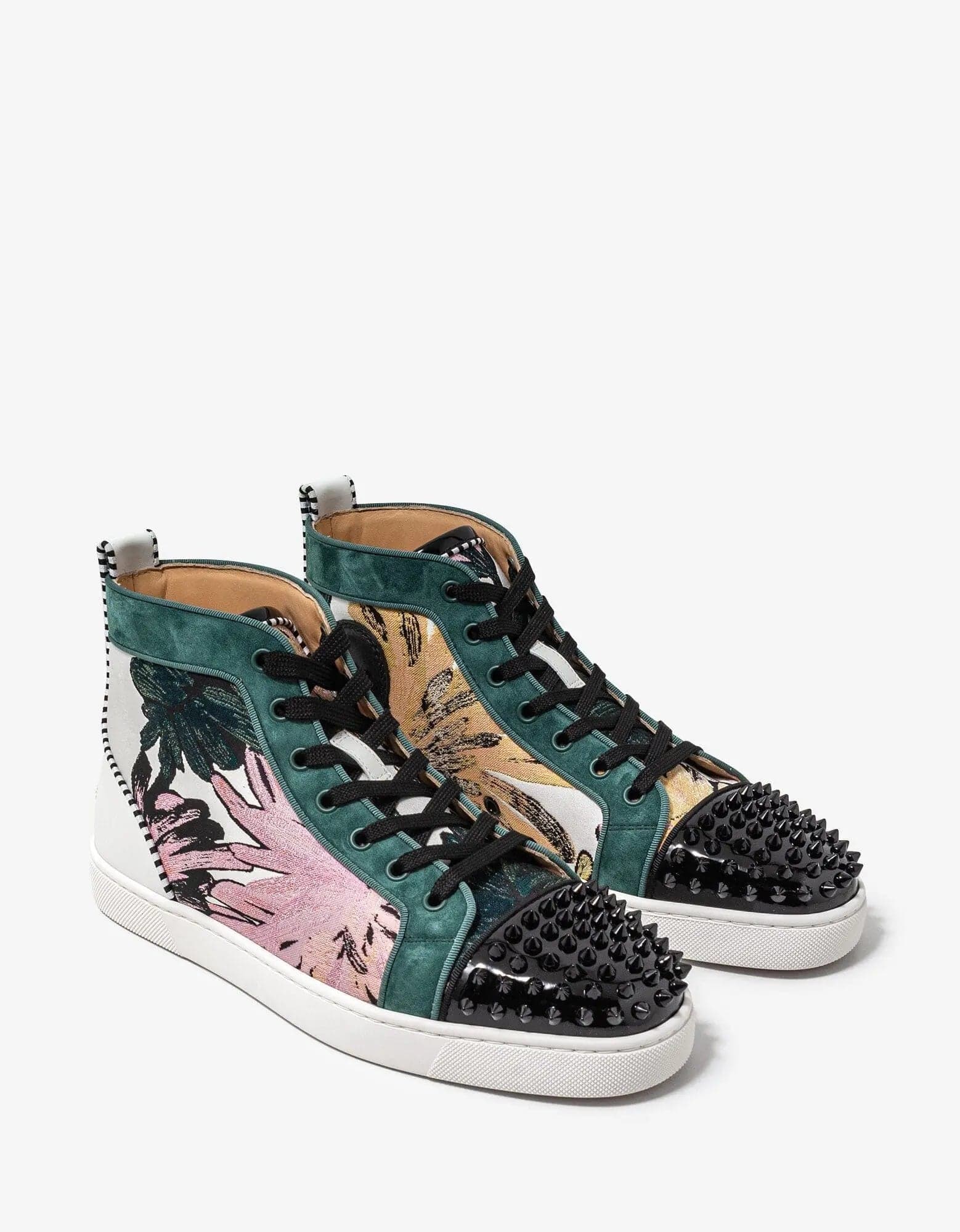 Christian Louboutin Lou Spikes Orlato Hanabi Floral Print High Top Tra Zoo Fashions