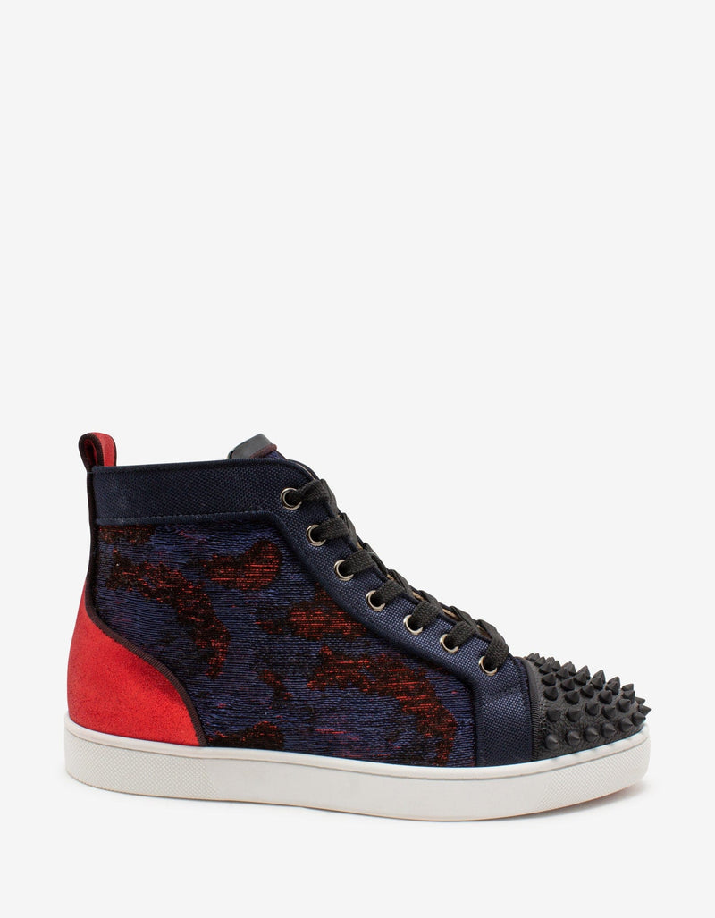 Christian Louboutin Lou Spikes Orlato Multi-Panelled High Top Trainers