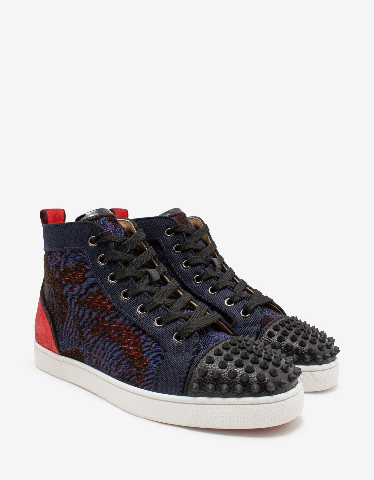 Christian Louboutin Lou Spikes Orlato Multi-Panelled High Top Trainers