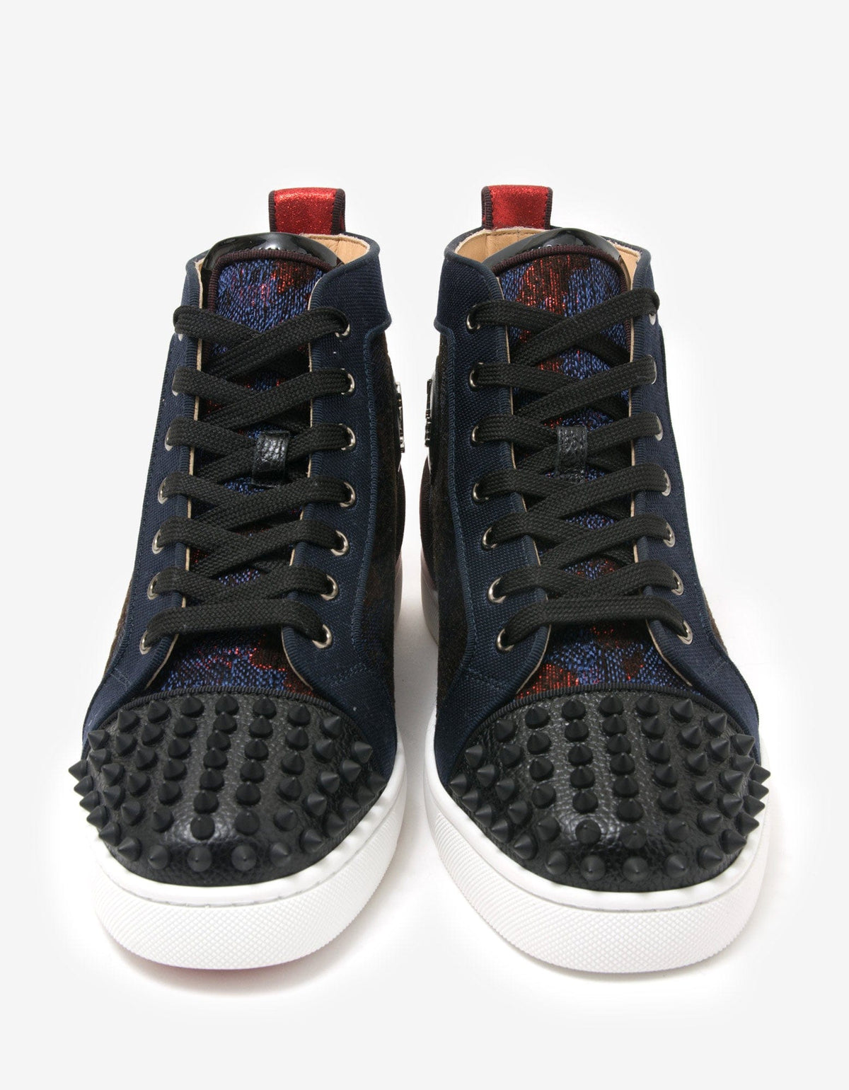 Christian Louboutin Lou Spikes Orlato Multi-Panelled High Top Trainers