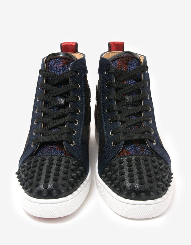 Christian Louboutin Lou Spikes Orlato Multi-Panelled High Top Trainers