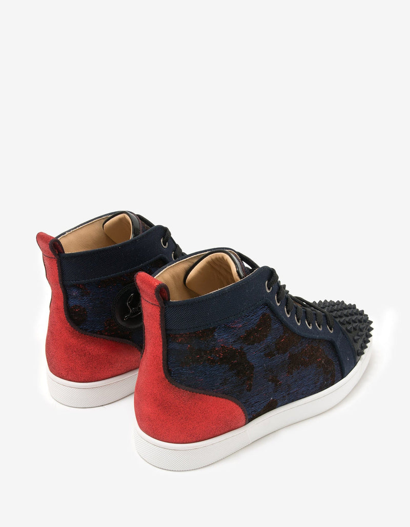 Christian Louboutin Lou Spikes Orlato Multi-Panelled High Top Trainers