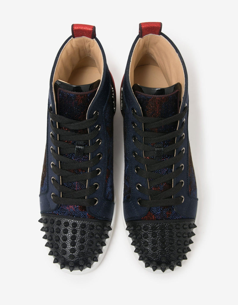 Christian Louboutin Lou Spikes Orlato Multi-Panelled High Top Trainers