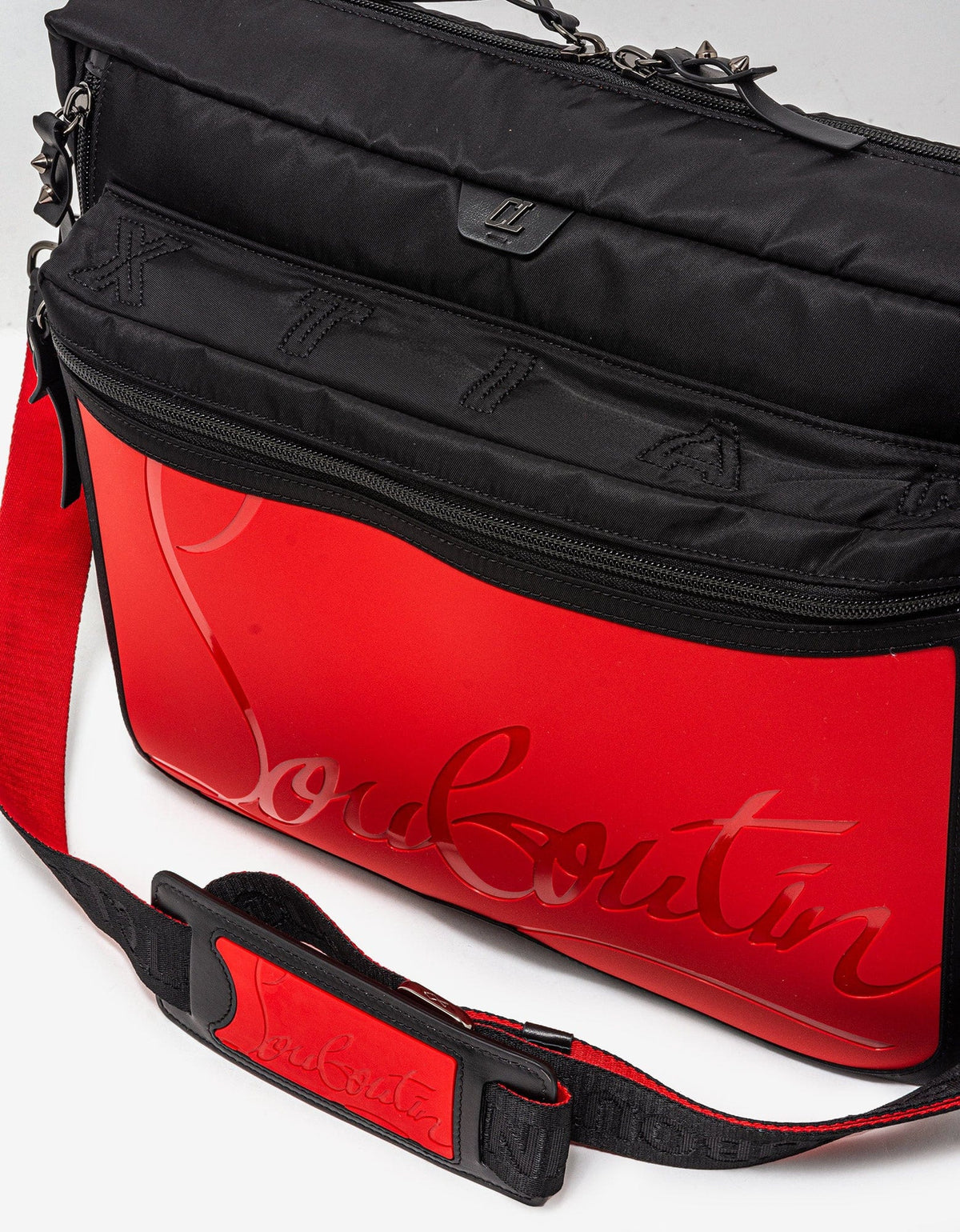 Christian Louboutin Loubideal Black Sneaker Sole Messenger Bag -