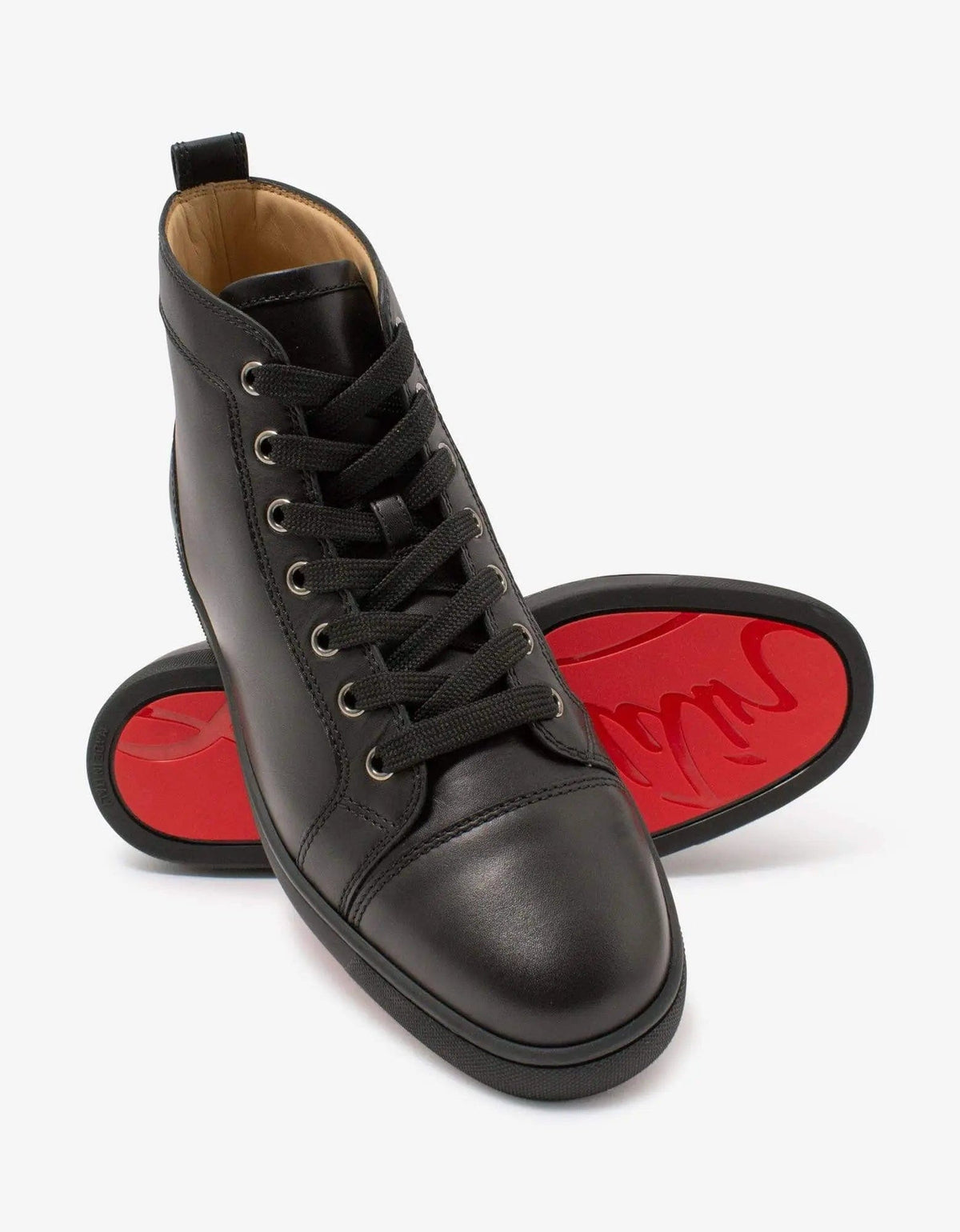 Christian Louboutin Louis Flat Calf Black High Top Trainers Zoo Fashions