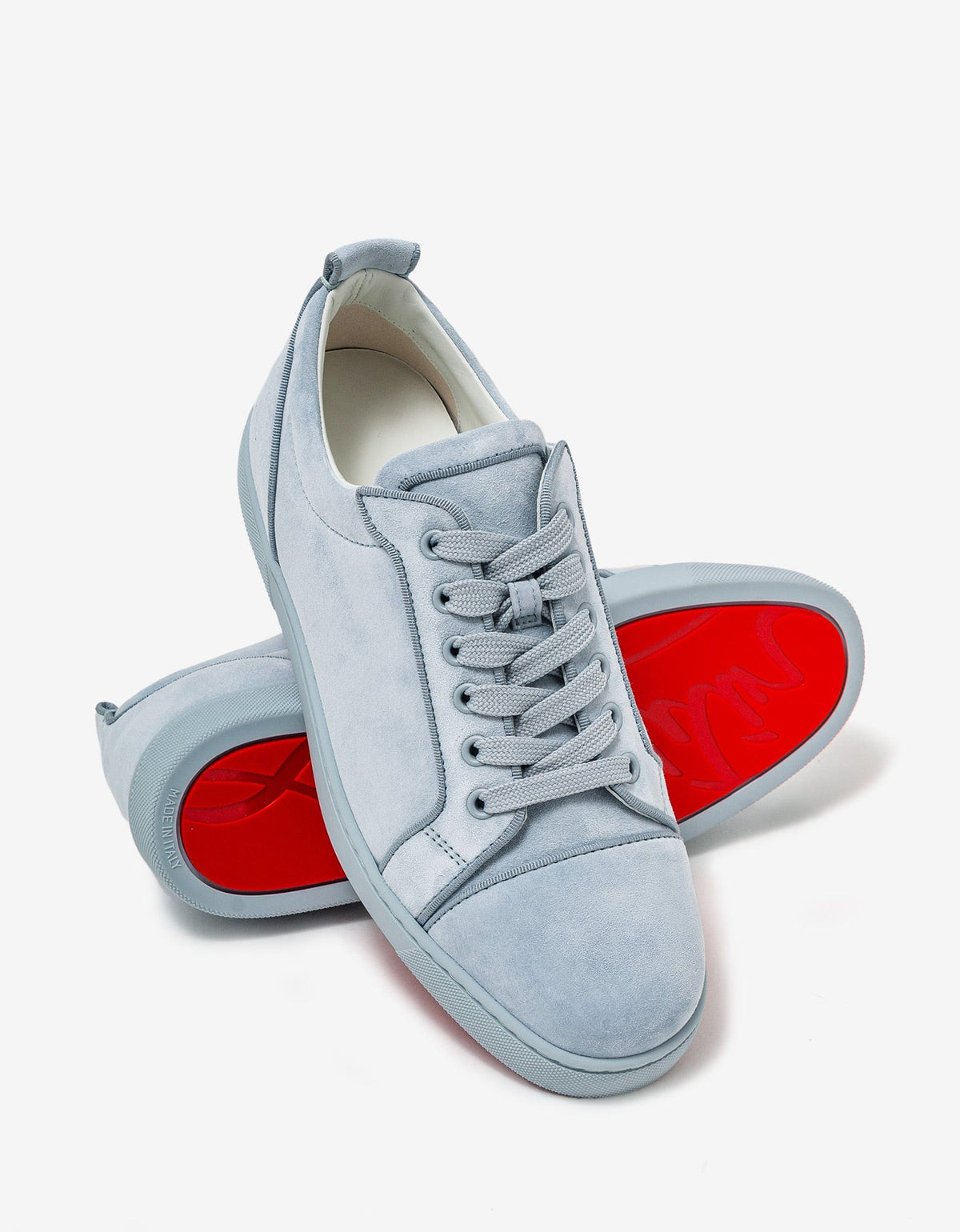 Christian Louboutin Louis Junior Orlato Paseo Blue Suede Trainers