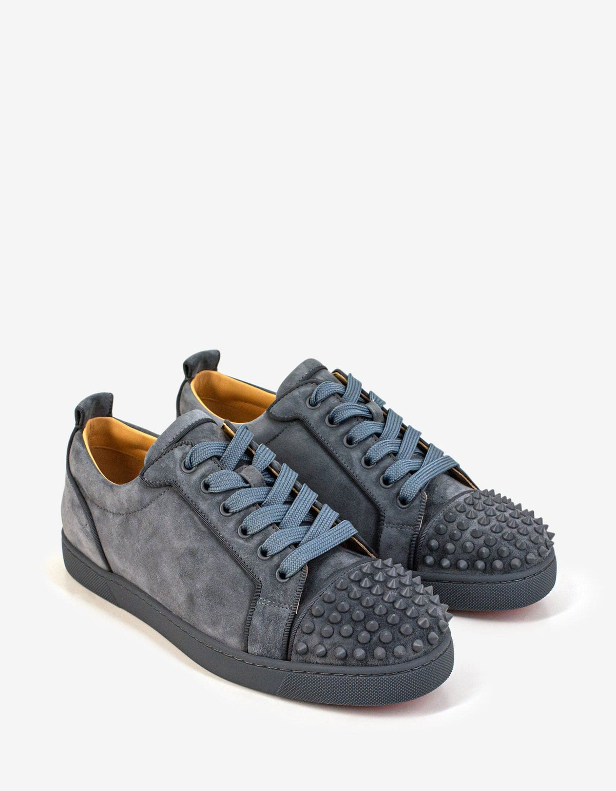 Christian Louboutin Louis Junior Spikes Orlato Islande Grey Suede Trainers