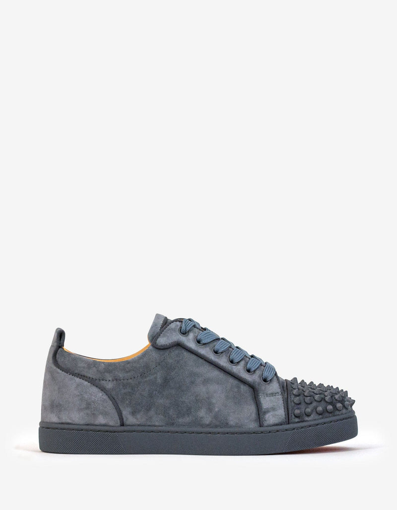 Christian Louboutin Louis Junior Spikes Orlato Islande Grey Suede Trainers
