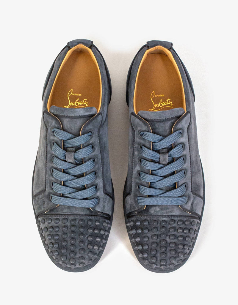 Christian Louboutin Louis Junior Spikes Orlato Islande Grey Suede Trainers