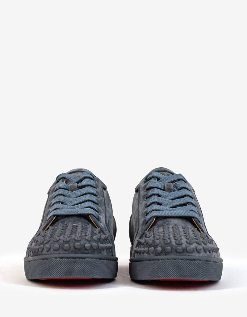 Christian Louboutin Louis Junior Spikes Orlato Islande Grey Suede Trainers