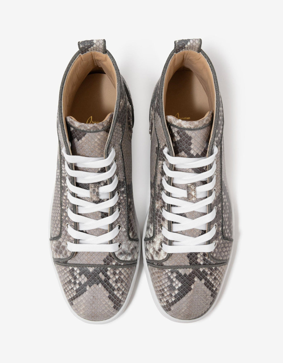 Christian Louboutin Louis Orlato Python Leather High Top Trainers
