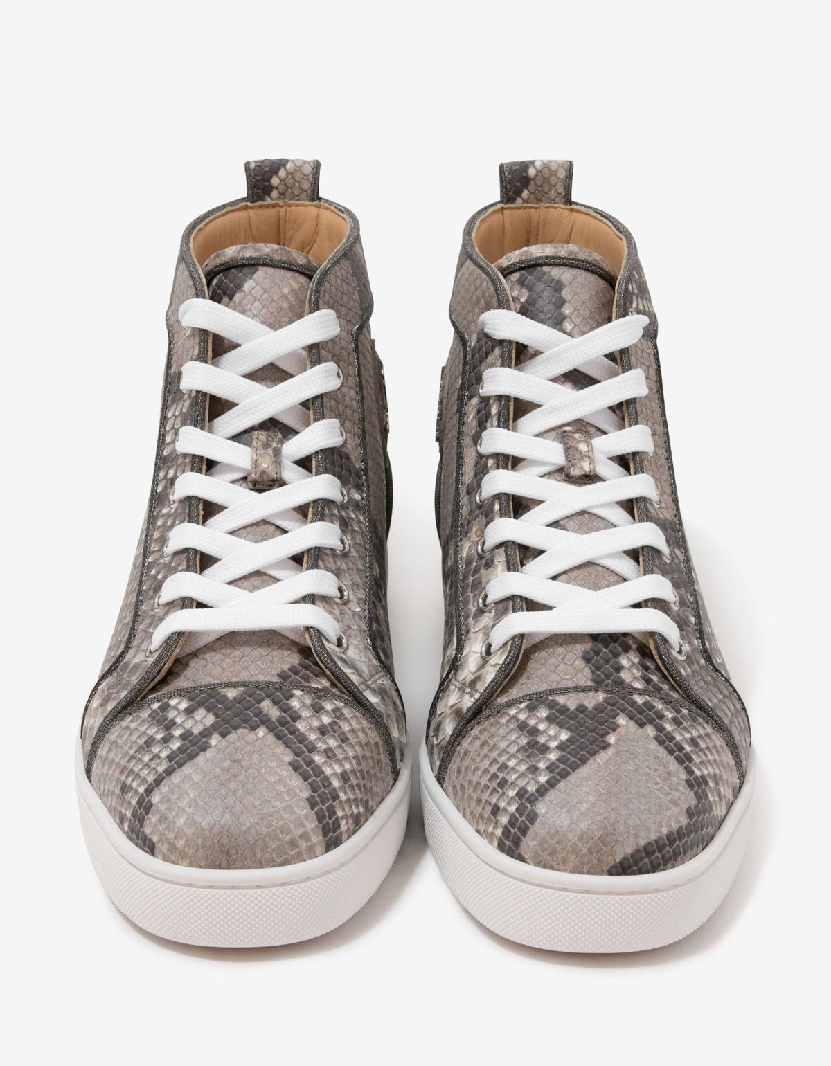 Christian Louboutin Louis Orlato Python Leather High Top Trainers