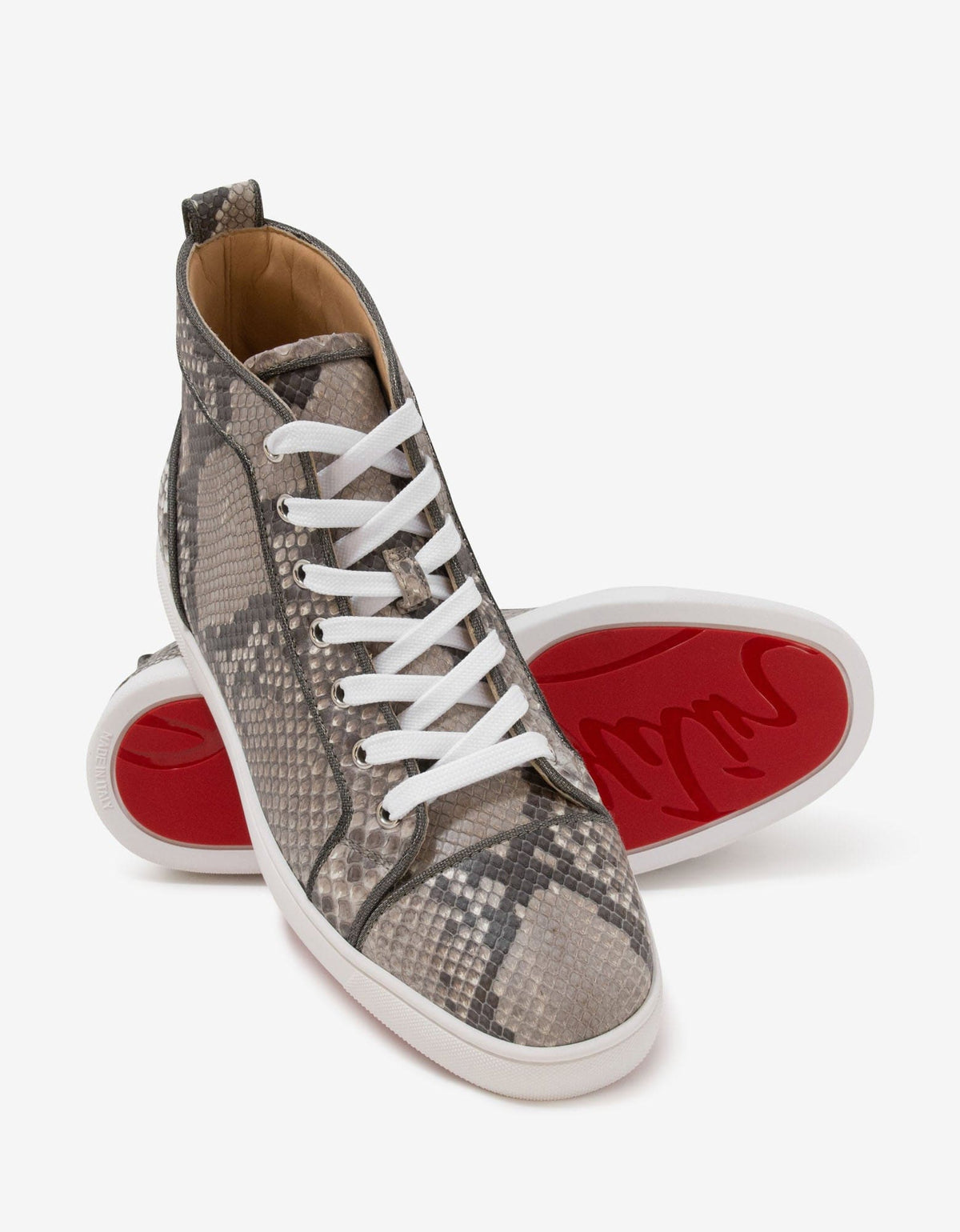 Christian Louboutin Louis Orlato Python Leather High Top Trainers