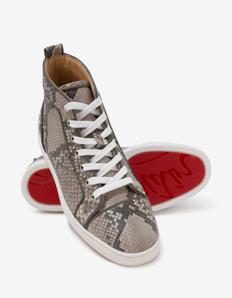 Christian Louboutin Louis Orlato Python Leather High Top Trainers