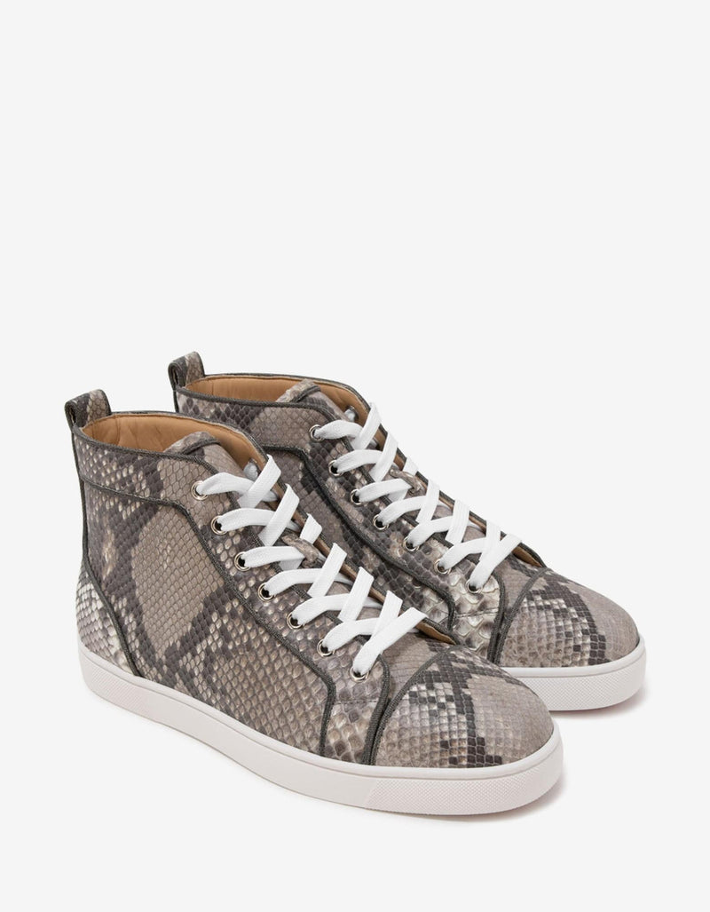 Christian Louboutin Louis Orlato Python Leather High Top Trainers