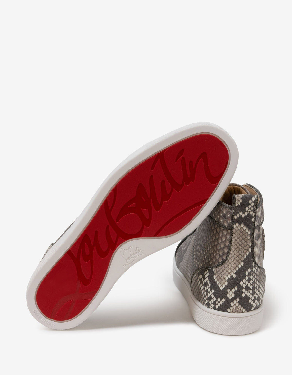 Christian Louboutin Louis Orlato Python Leather High Top Trainers