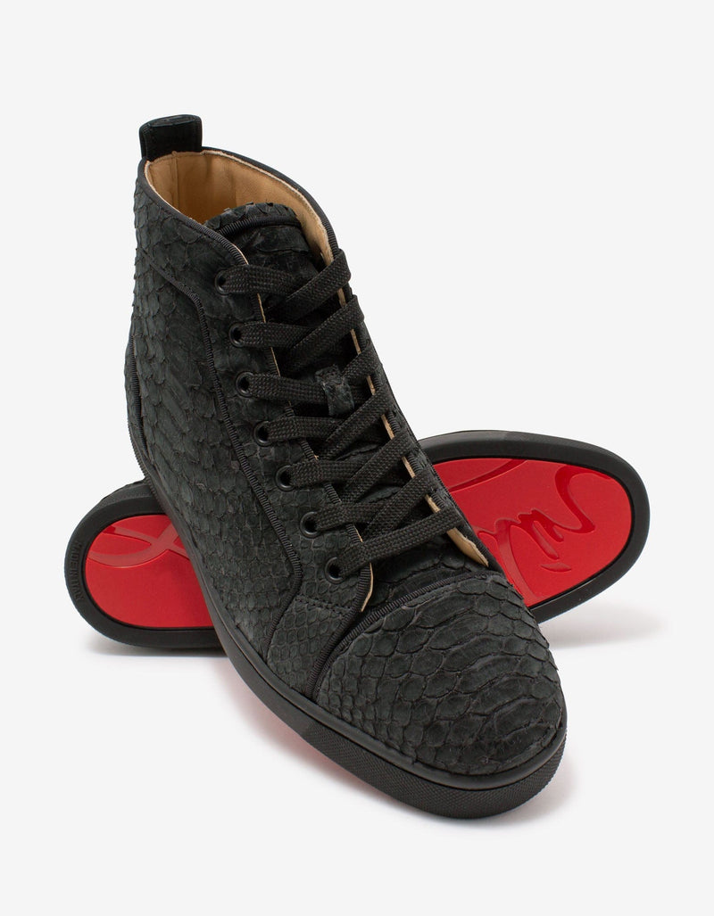 Christian Louboutin Louis Orlato Python Nubuck High Top Trainers