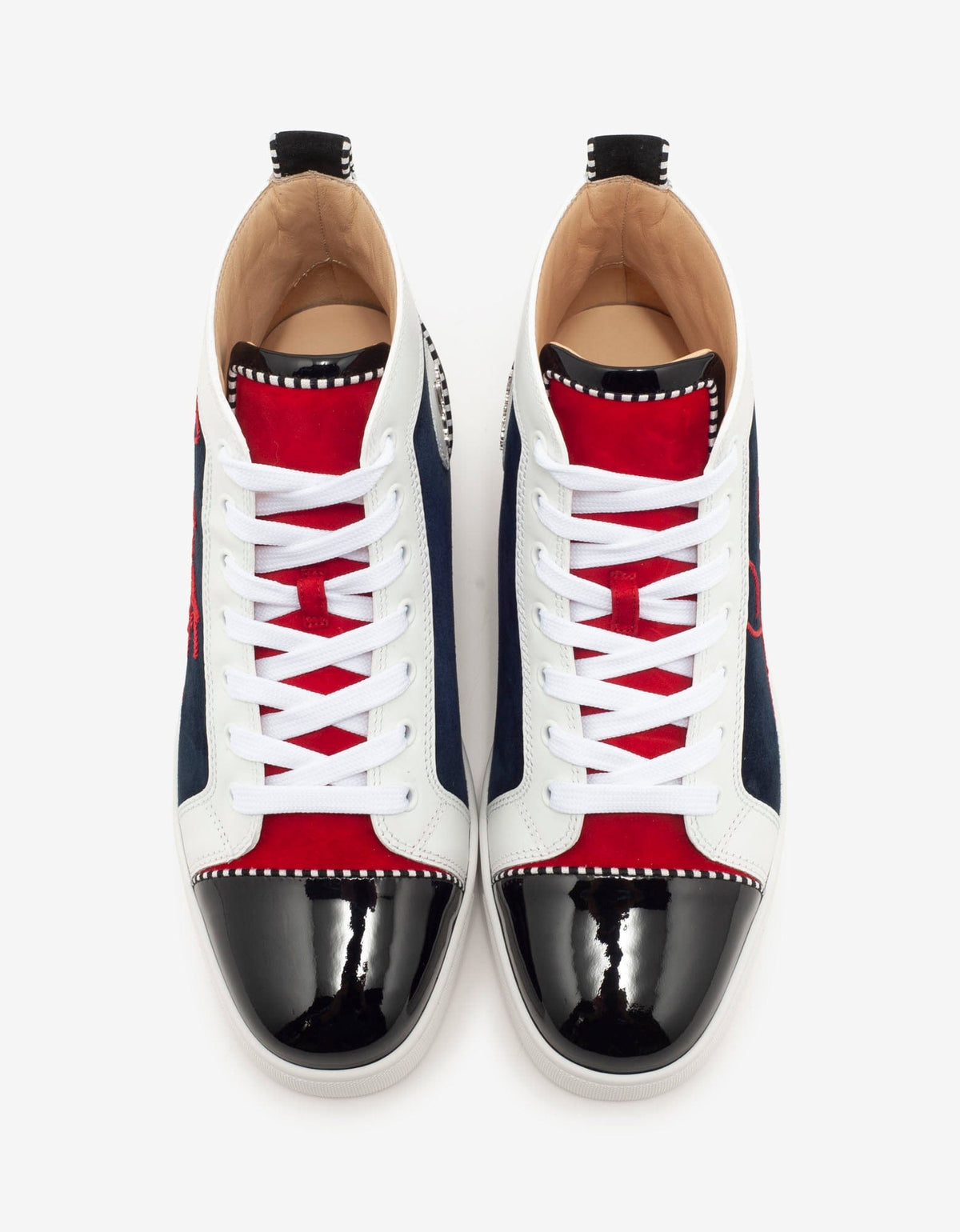 Christian Louboutin Navy Louis Panelled High Top Trainers