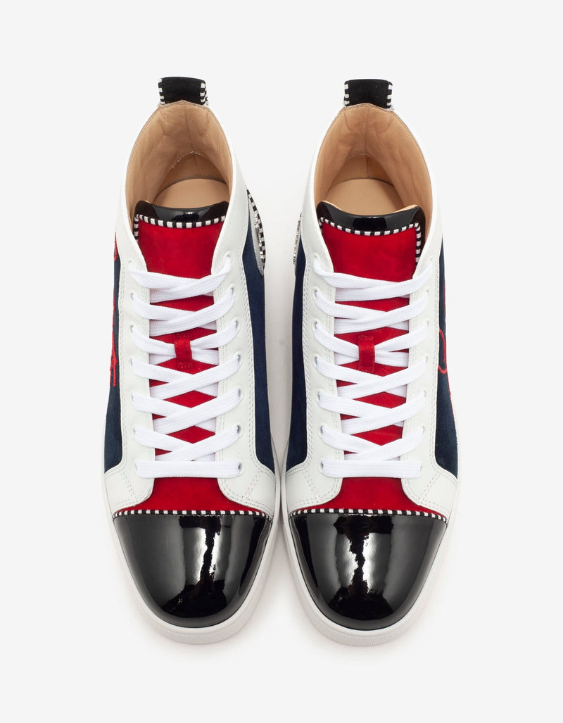 Christian Louboutin Navy Louis Panelled High Top Trainers