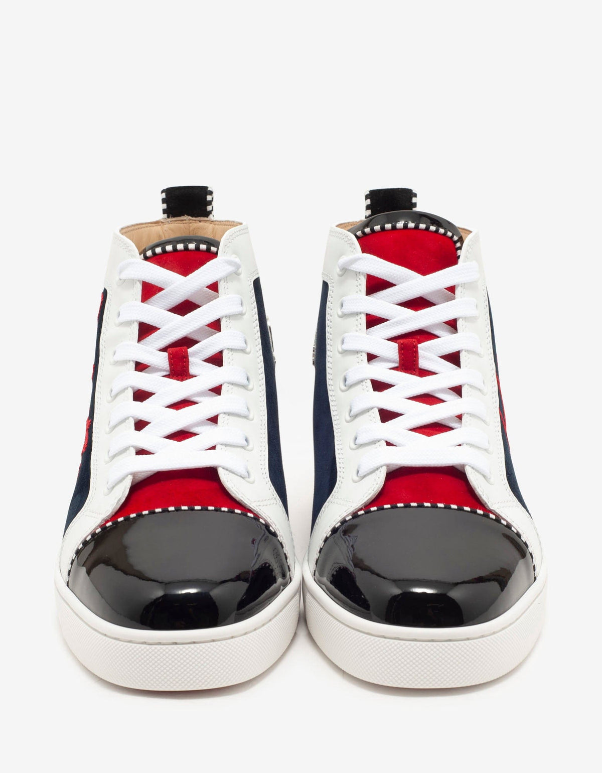 Christian Louboutin Navy Louis Panelled High Top Trainers
