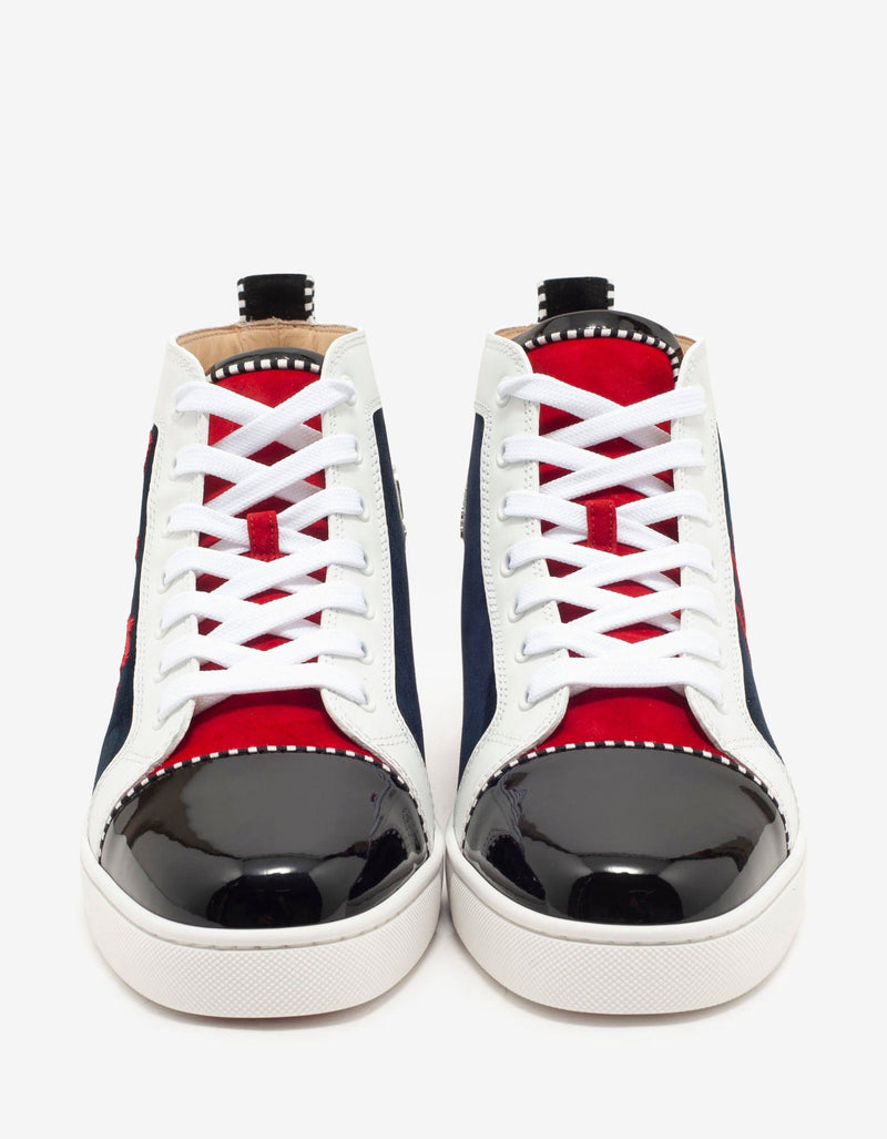 Christian Louboutin Navy Louis Panelled High Top Trainers
