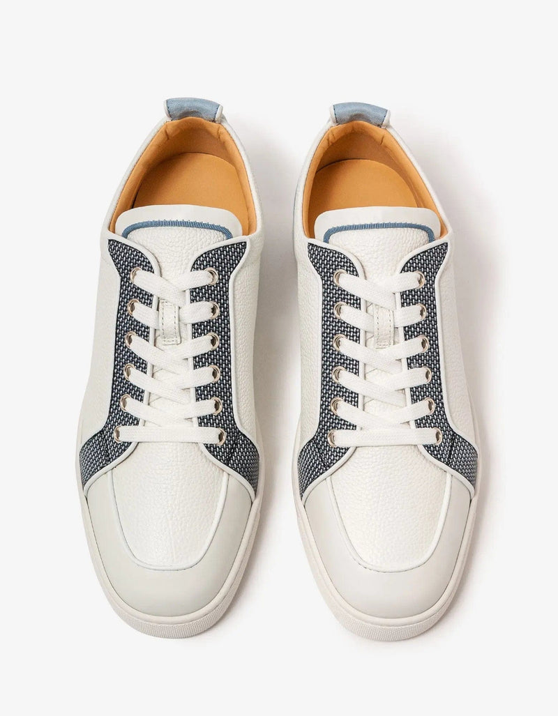 Christian Louboutin Rantulow Orlato Flat White Multicolour Grain Leather Trainers
