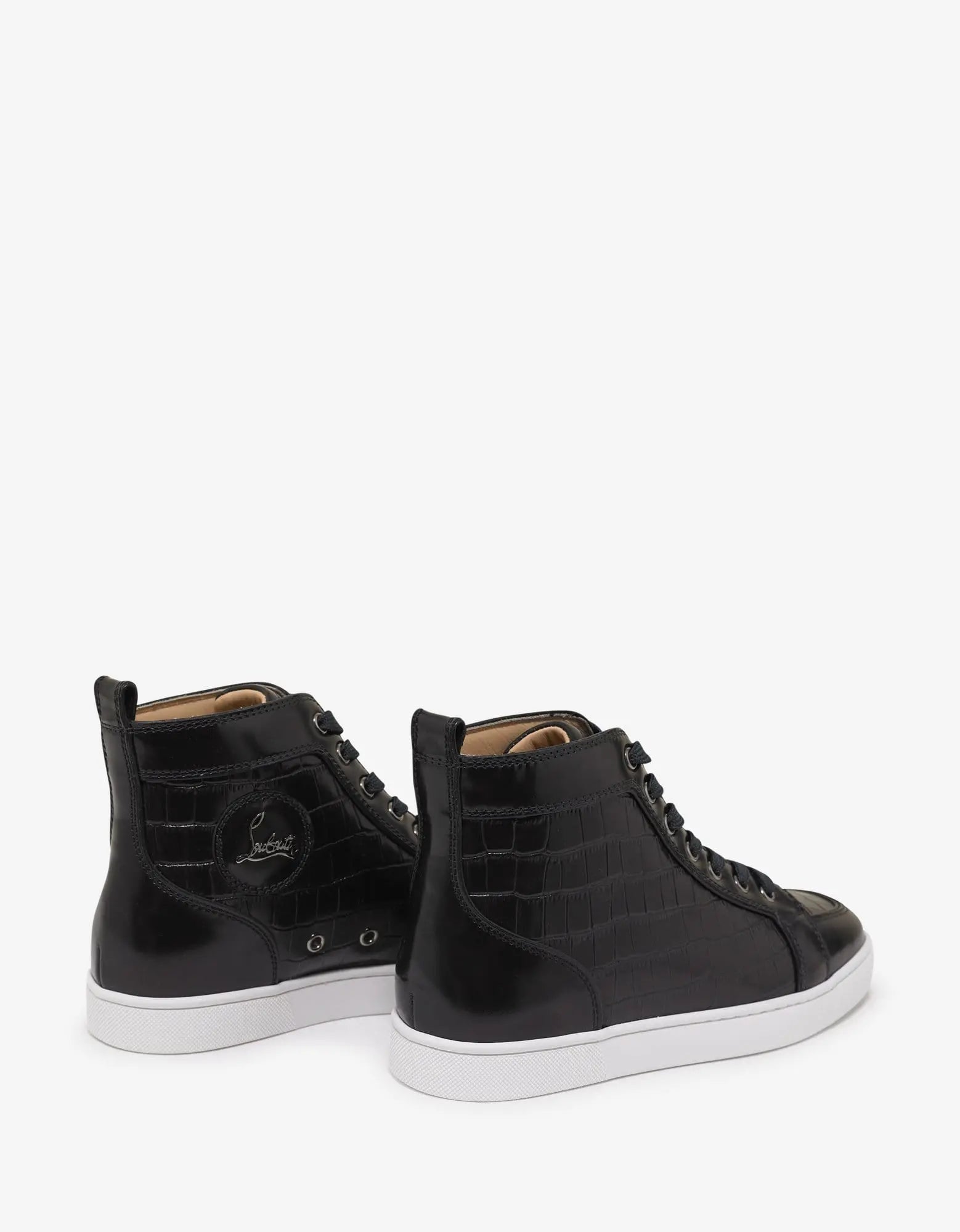 Christian Louboutin Rantus Flat Croc Embossed High Top Trainers Zoo Fashions