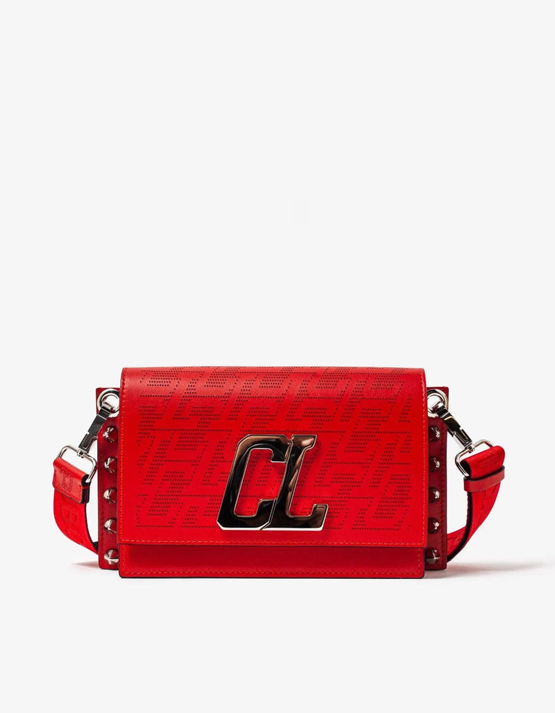 【完売必至】CHRISTIANLOUBOUTIN Wallstrapメッセンジャーバッグ Christian Louboutin Red Wallstrap Techno CL Messenger Bag