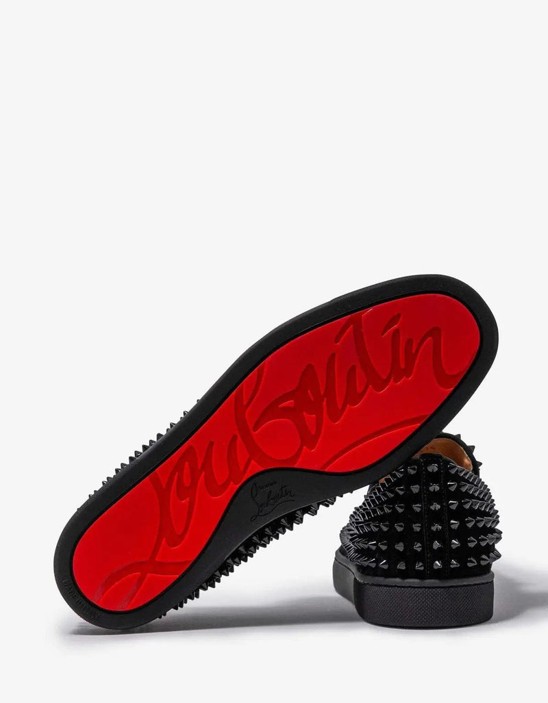 Christian Louboutin Roller Boat Black Suede Trainers Zoo Fashions