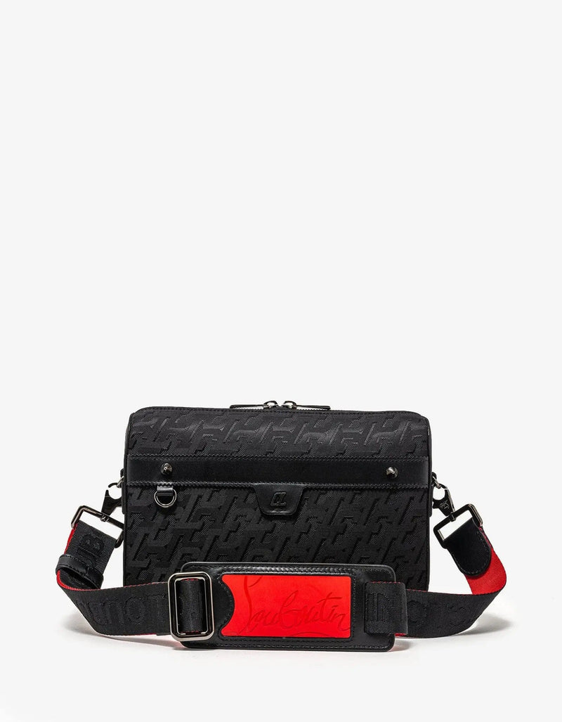 Christian Louboutin Ruisbuddy Black CL Varsity Messenger Bag