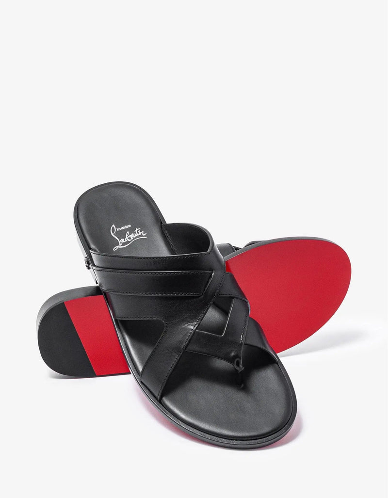 Christian Louboutin Sinouhe Black Leather Sandals – Zoo Fashions Christian Louboutin Sinouhe Black Leather Sandals – Zoo Fashions