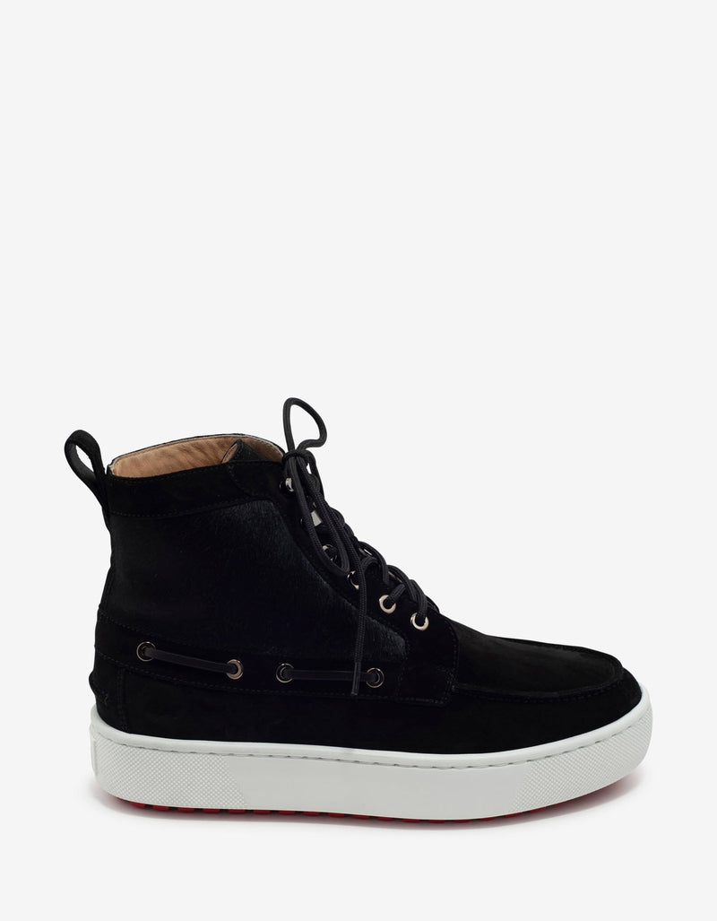 Christian Louboutin Torontoto Black Suede & Pony Hair Boots