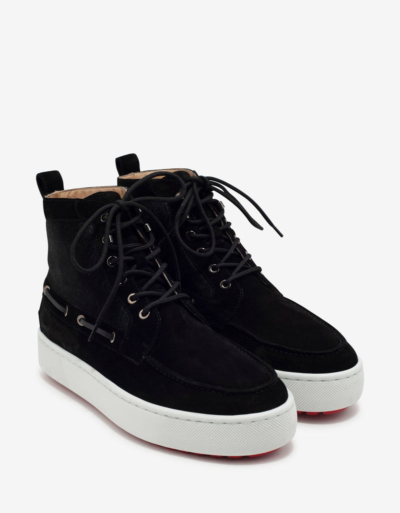 Christian Louboutin Torontoto Black Suede & Pony Hair Boots