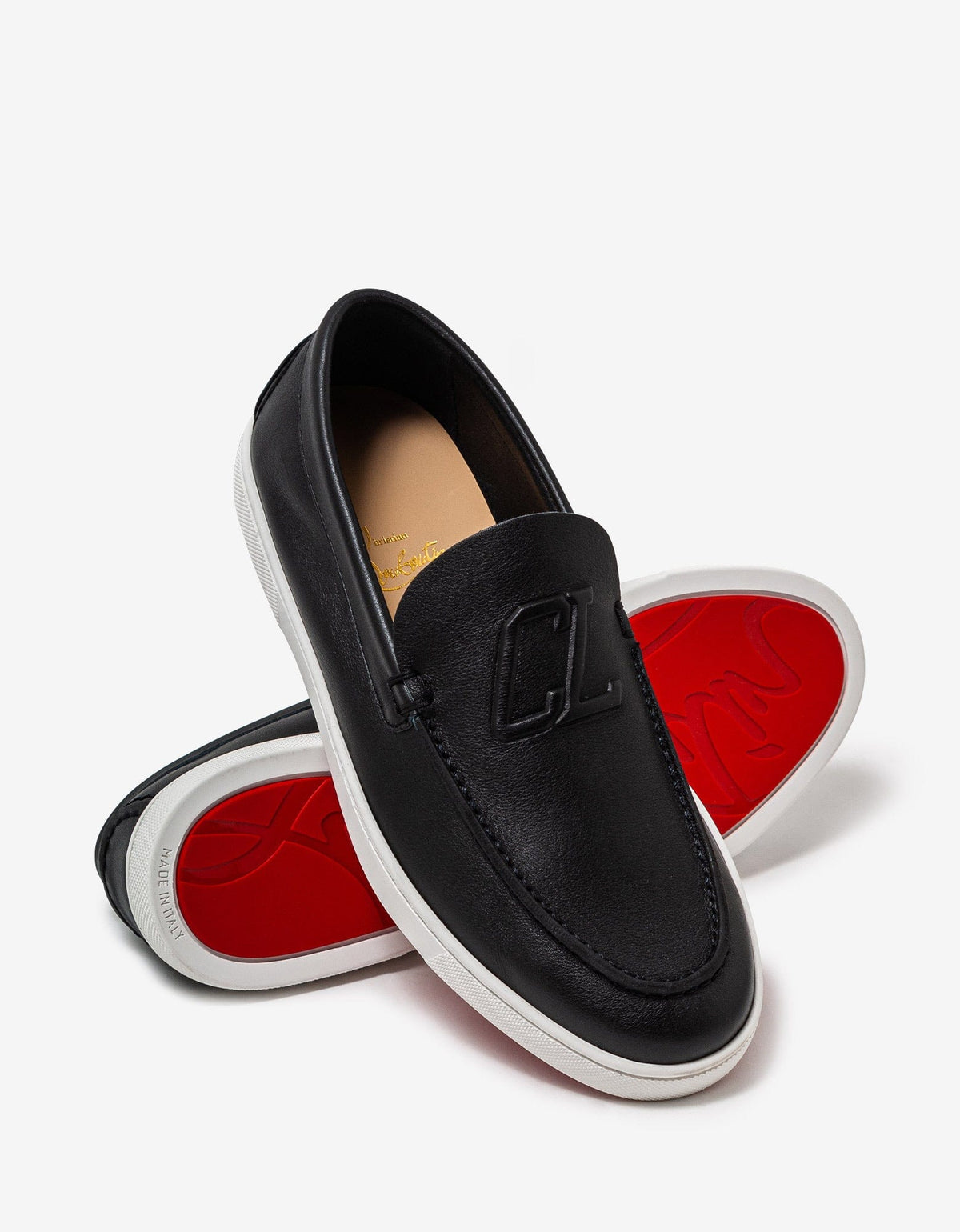 Christian Louboutin Varsiboat Black Leather Boat Shoes -
