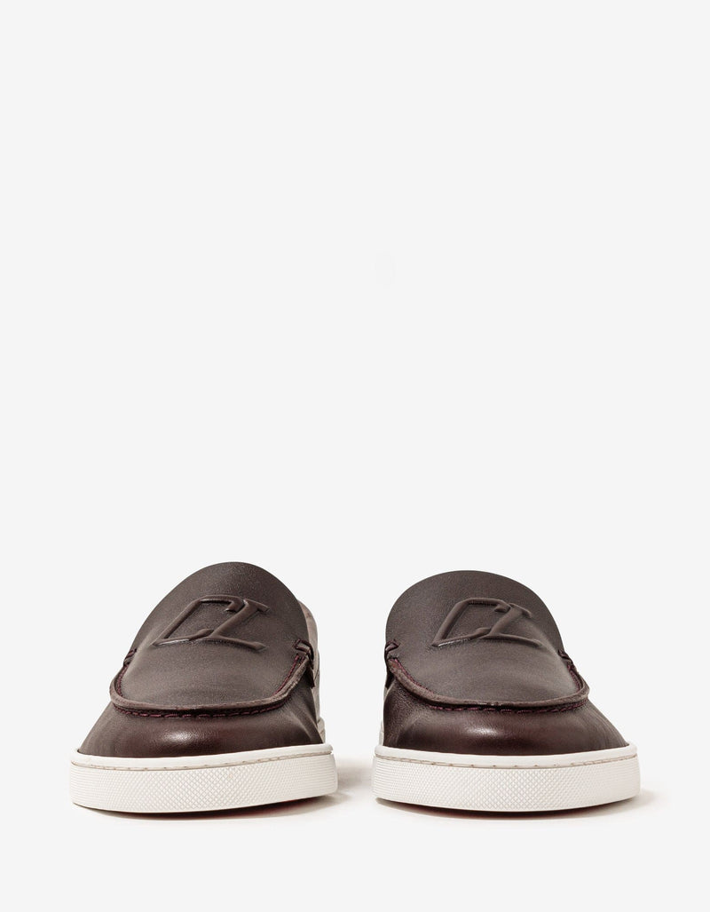 Christian Louboutin Varsiboat Brown Leather Boat Shoes