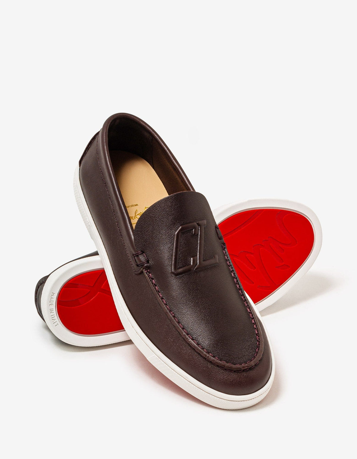 Christian Louboutin Varsiboat Brown Leather Boat Shoes -