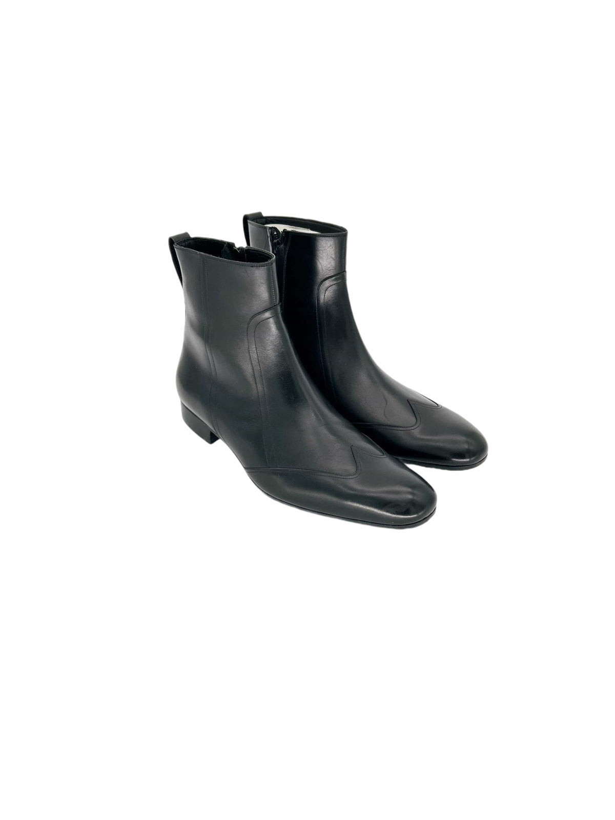 Dior Homme Black Zip Chelsea Boot With Faux Brogue Details