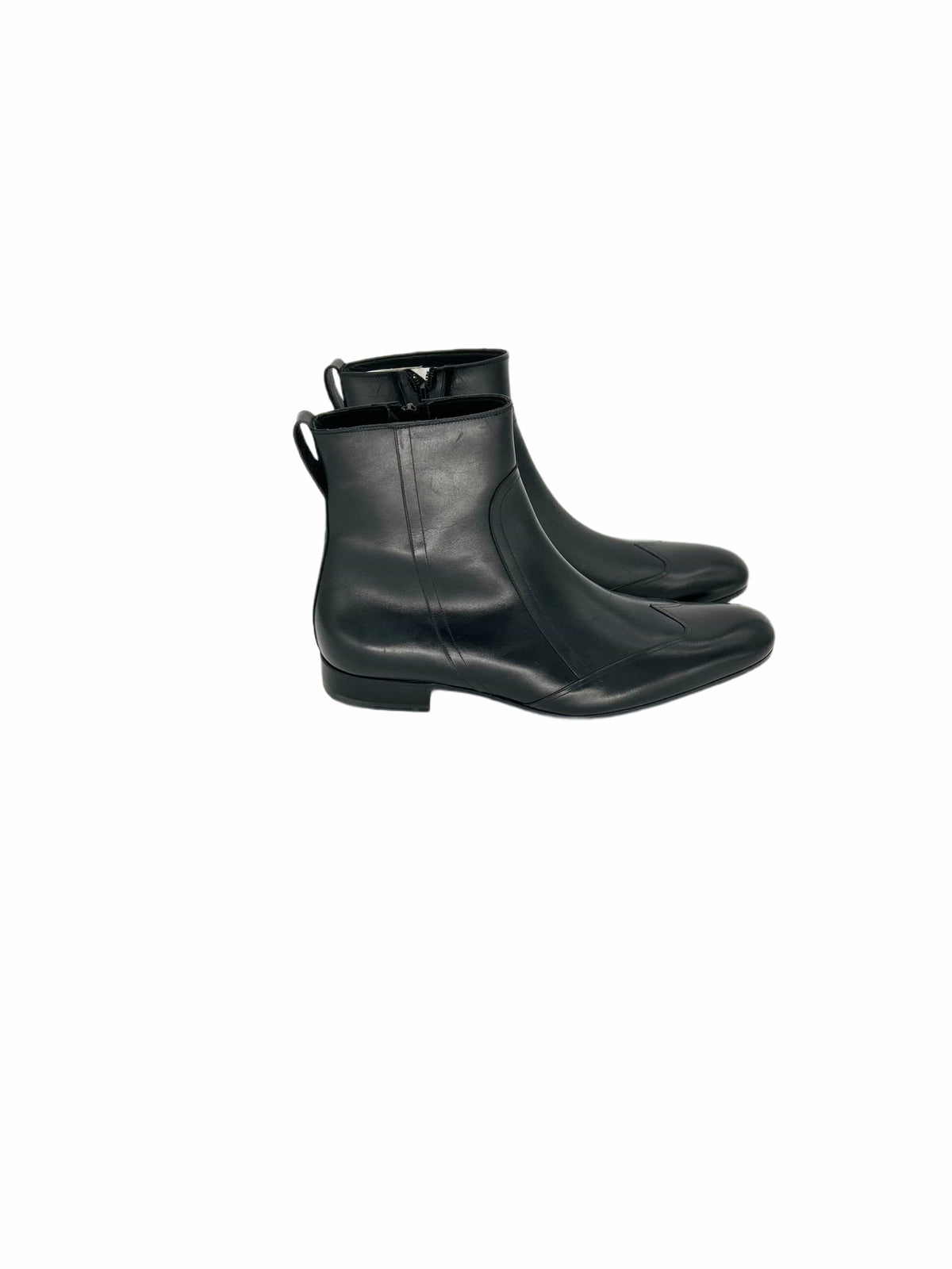 Dior Homme Black Zip Chelsea Boot With Faux Brogue Details