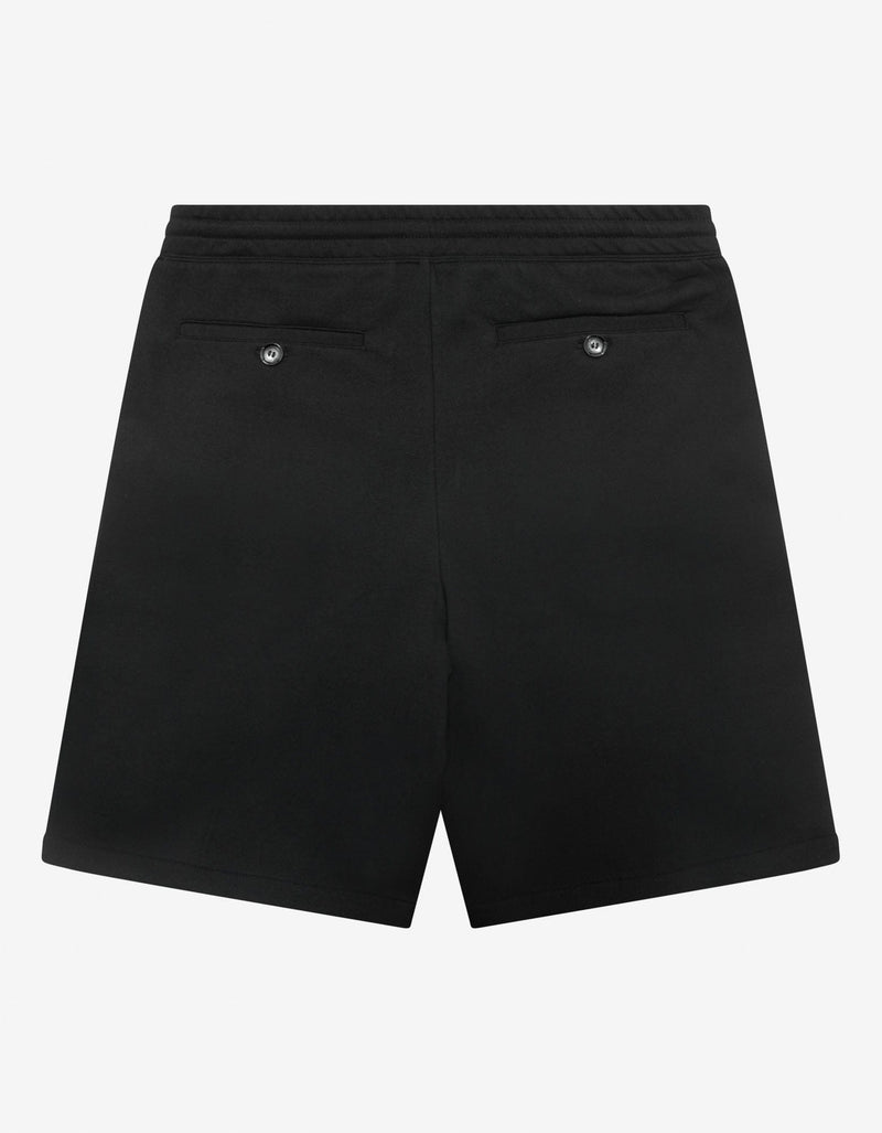 Emporio Armani Black Signature Logo Embroidery Sweat Shorts