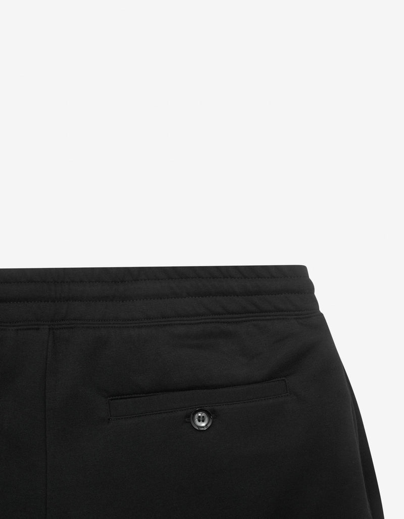 Emporio Armani Black Signature Logo Embroidery Sweat Shorts