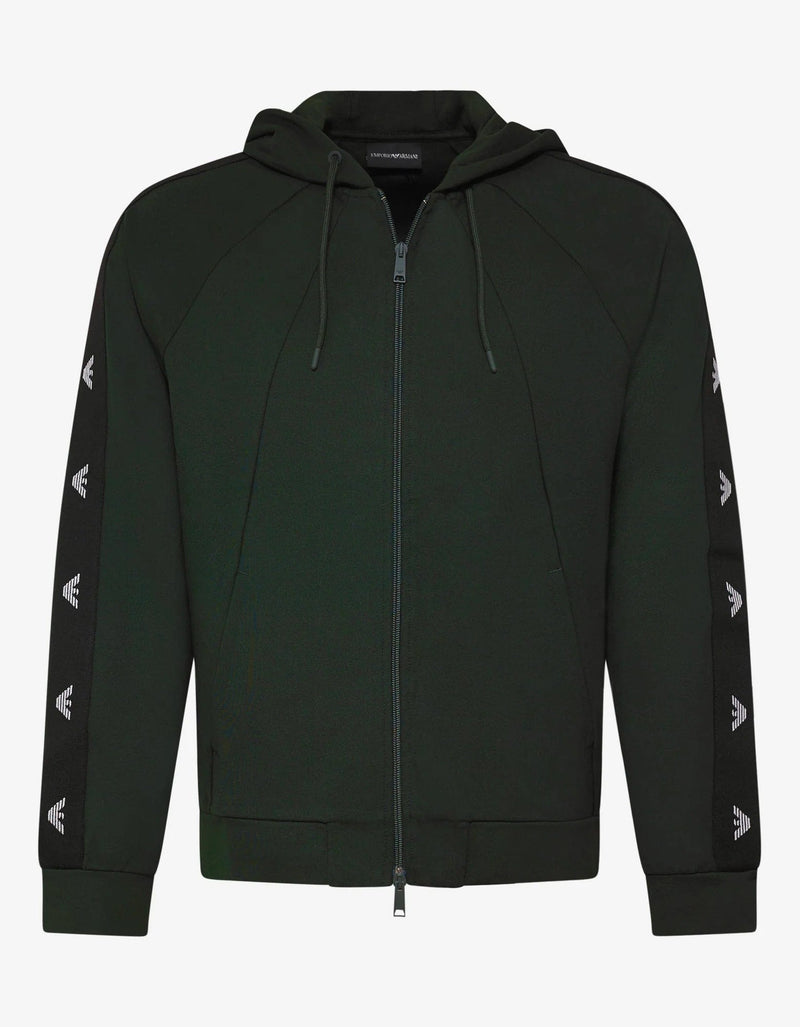 Emporio Armani Green Eagle Logo Tape Hoodie Zoo Fashions
