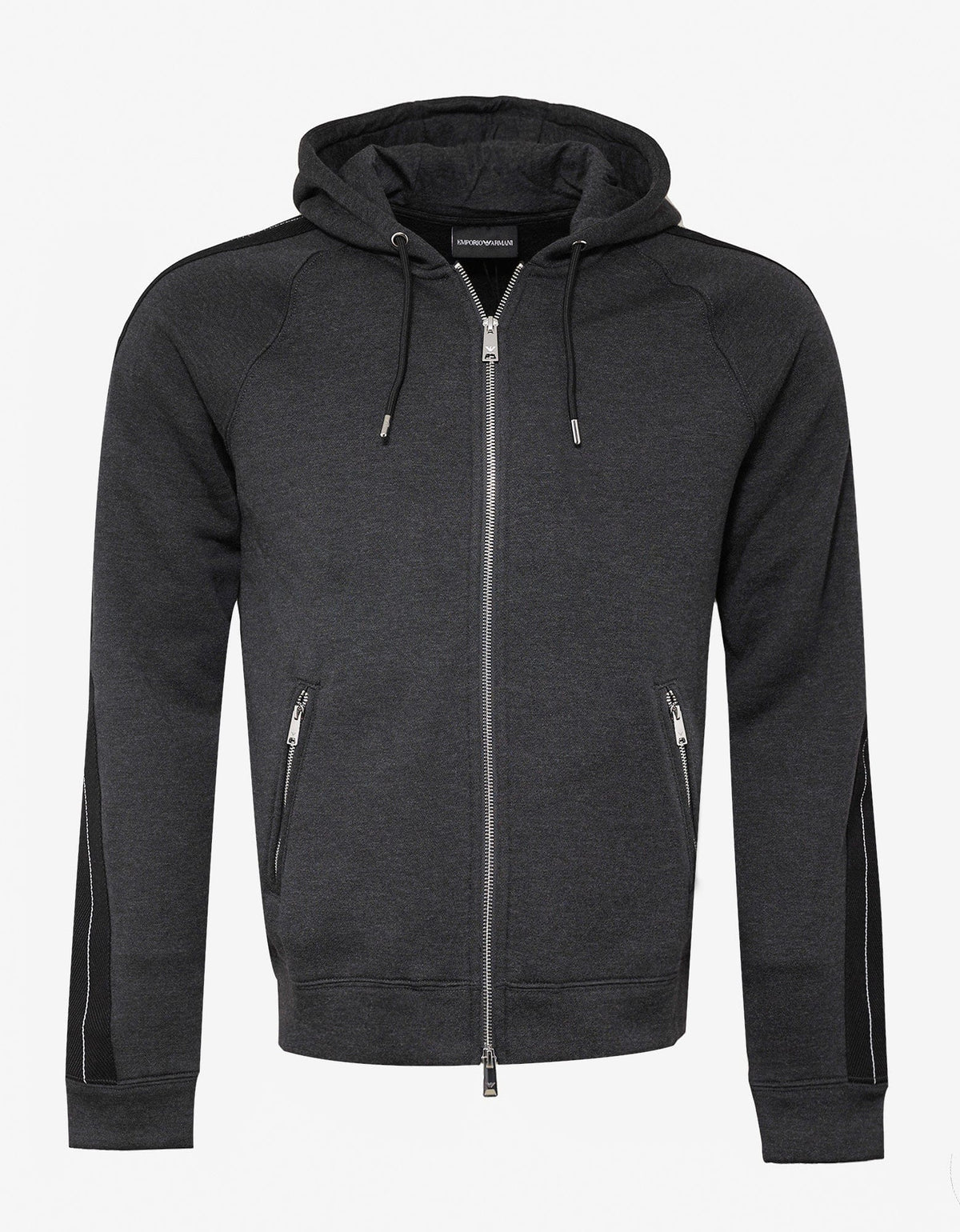 Emporio Armani Grey Grosgrain Trim Hoodie