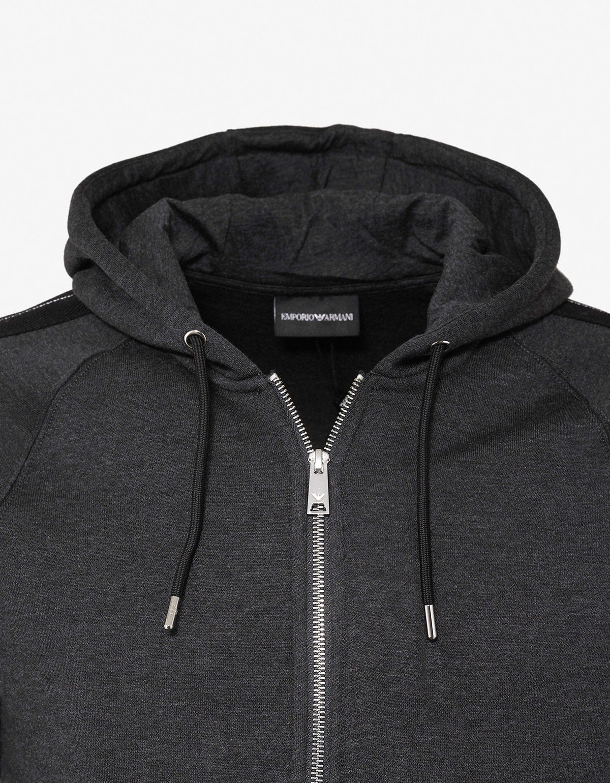 Emporio Armani Grey Grosgrain Trim Hoodie